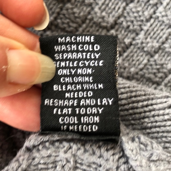 Intro. Gray cable knit cowl neck tunic sweater - Picture 6 of 7